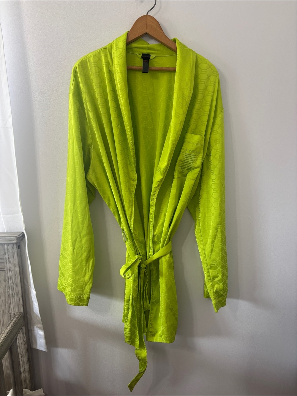 Savage X Fenty Neon Lime Green Satin Robe